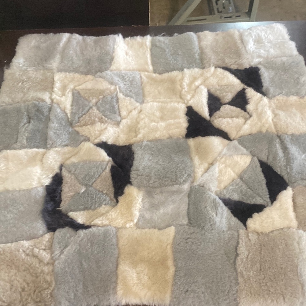 27/24 Beautiful Hand crafted sheep skin throw rug